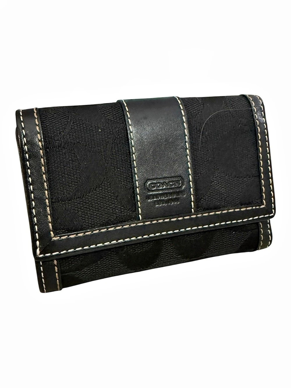Coach Vintage Leatherware Signature Small Trifold Wallet